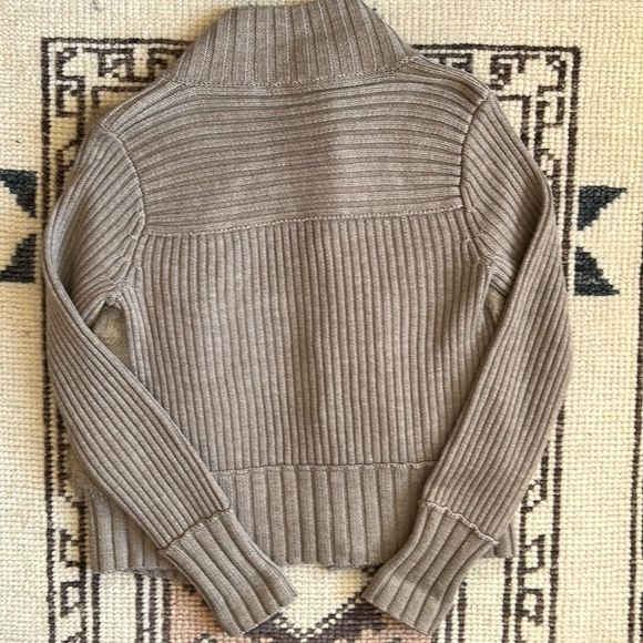 Club Monaco Women's Taupe Wool and Faux Fur Button Down Ribbed Cardigan Size M - Picture 9 of 9